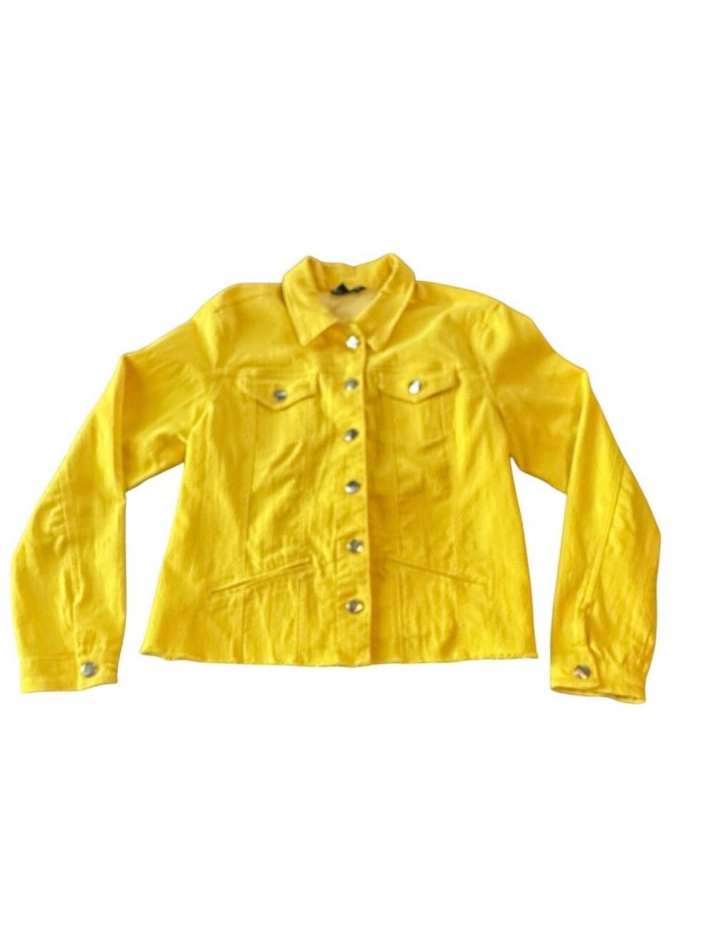 Streetwear Womens Baccini Denim Bright Yellow Jean Jacket L Indie Sleaze Y2K